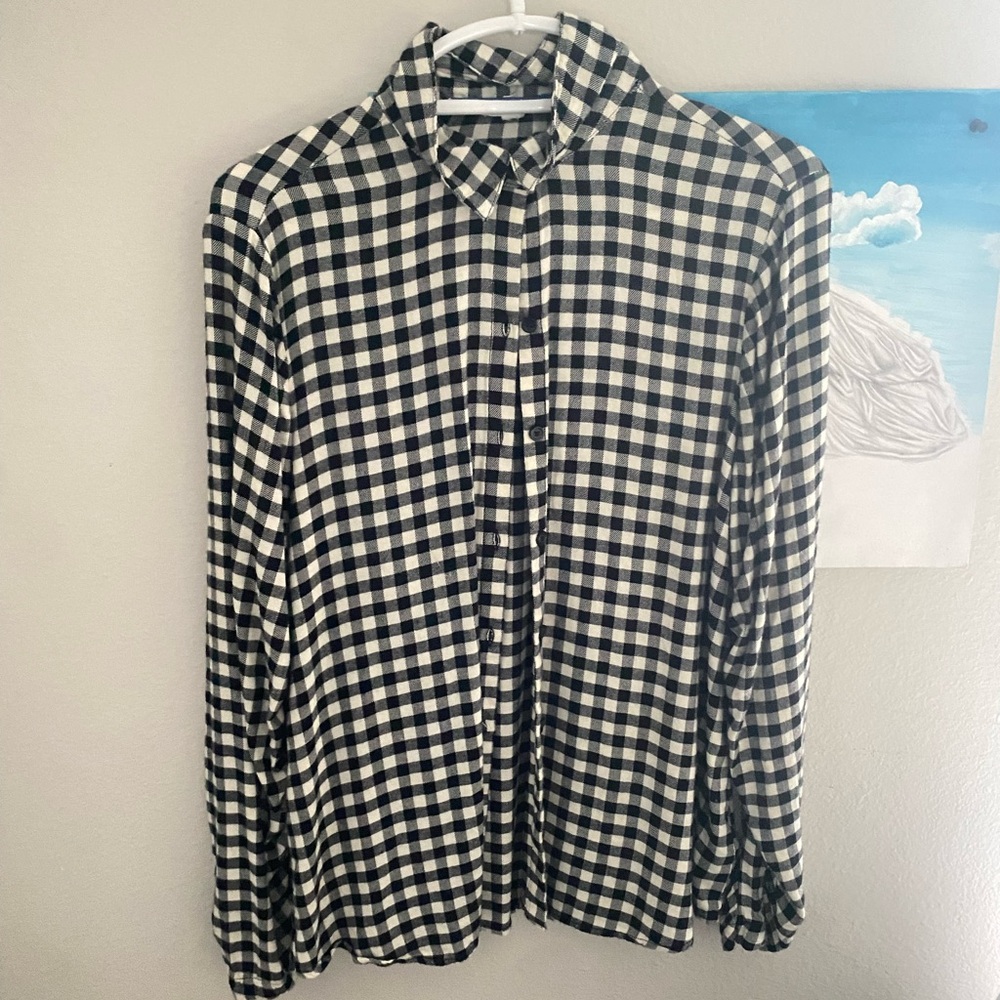 Men's Black and White Checkered Shirt